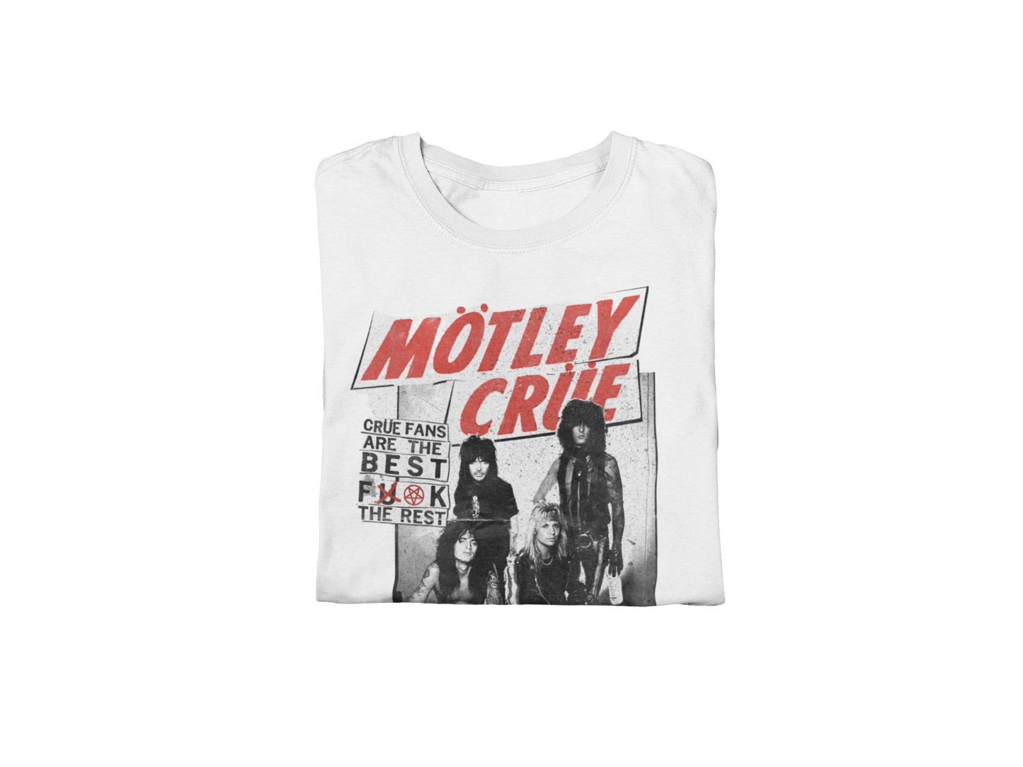MERCHMOMENT Motley Crue Crue Fans Jumbo Print T-shirt [Apparel] - Rock Band Apparel