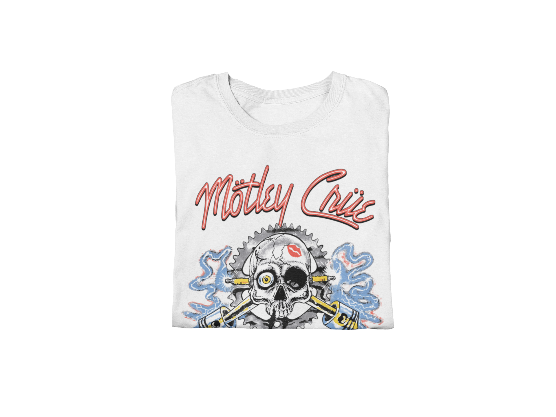 MERCHMOMENT Motley Crue Girl's Skull Jumbo Print T-shirt [Apparel] - Rock Band Apparel