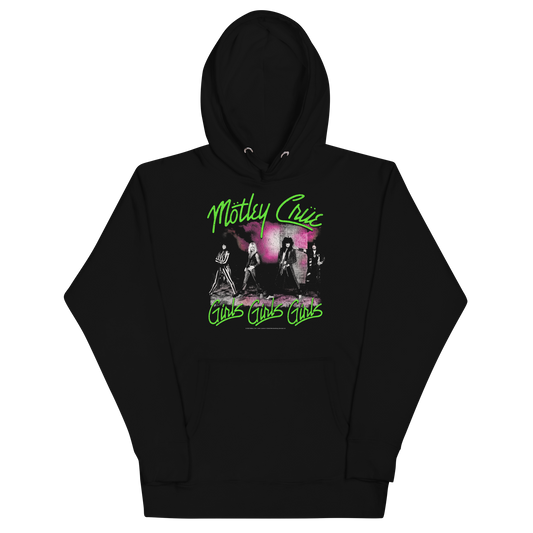 MERCHMOMENT Motley Crue Green Girls Classic Hoodie [Apparel] - Rock Band Apparel