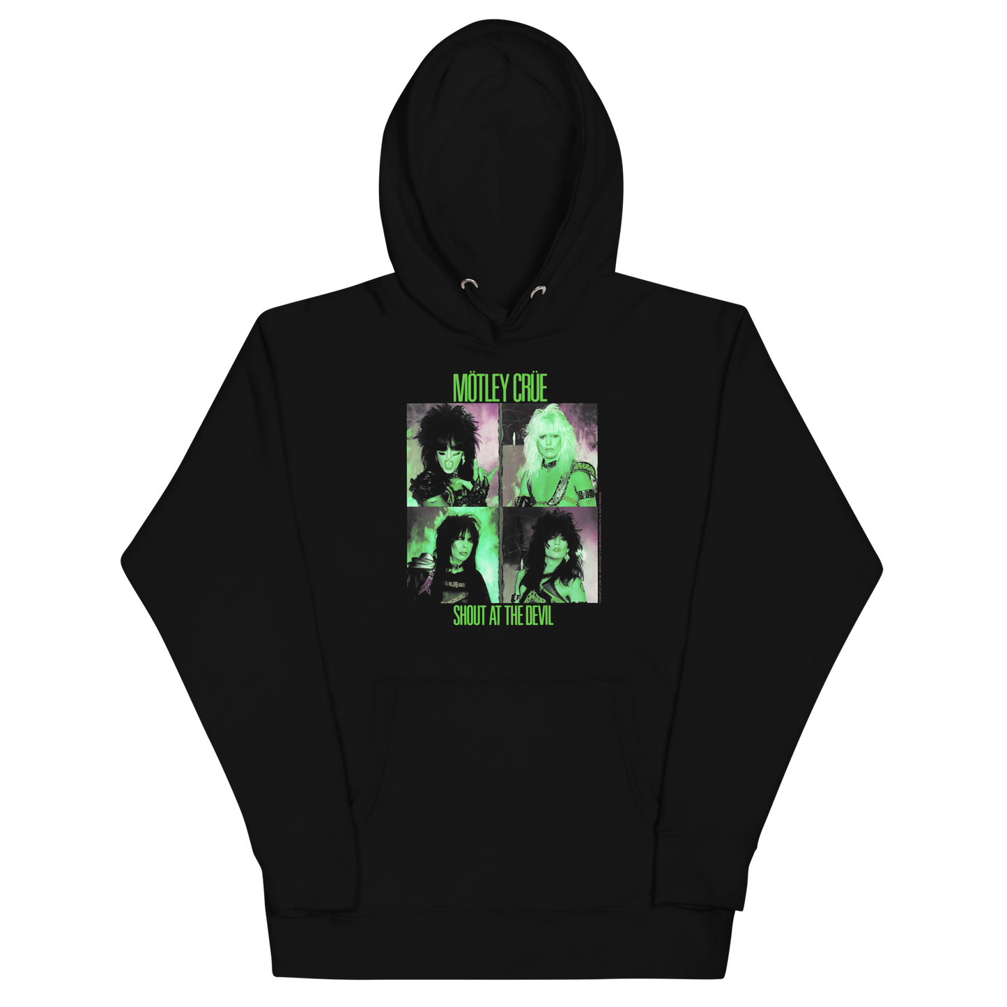 Stakes Motley Crue Green Shout Classic Hoodie [Apparel] Black
