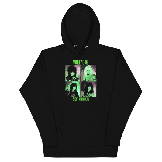 Stakes Motley Crue Green Shout Classic Hoodie [Apparel] Black