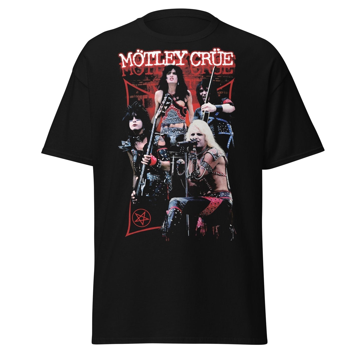 MERCHMOMENT Motley Crue Live Jumbo Print T-shirt [Apparel] - Rock Band Apparel
