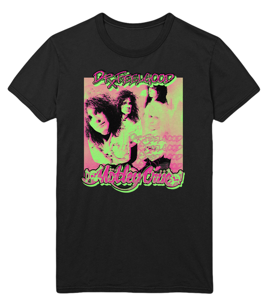 MERCHMOMENT Motley Crue Neon Trip Dr. Feelgood Jumbo Print T-Shirt [Apparel] - Rock Band Apparel