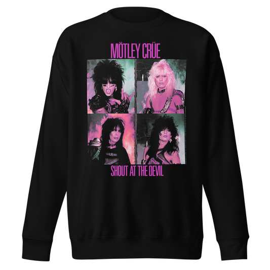 MERCHMOMENT Motley Crue Pink Shout Jumbo Print Sweatshirt [Apparel] - Rock Band Apparel