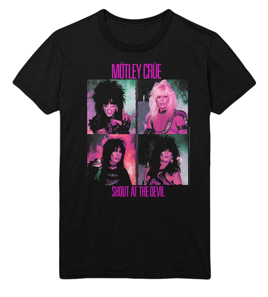 MERCHMOMENT Motley Crue Pink Shout Jumbo Print T-Shirt [Apparel] - Rock Band Apparel