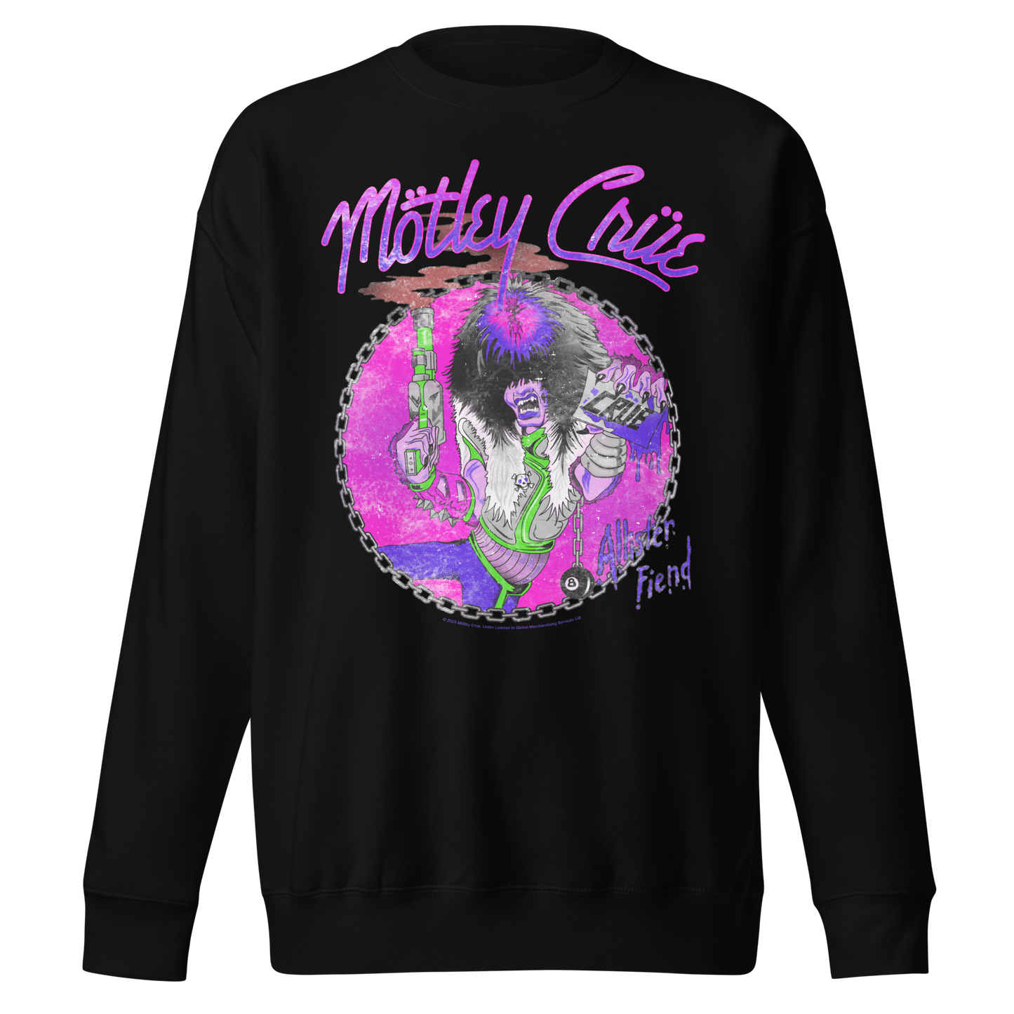 MERCHMOMENT Motley Crue Purple Allister Jumbo Print Sweatshirt [Apparel] - Rock Band Apparel