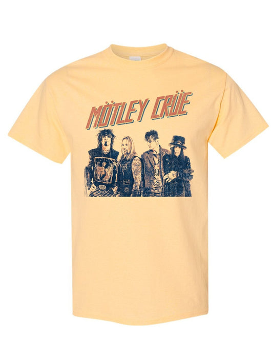 MERCHMOMENT Motley Crue - Retro Boomin Jumbo Print T-Shirt [Apparel] - Rock Band Apparel