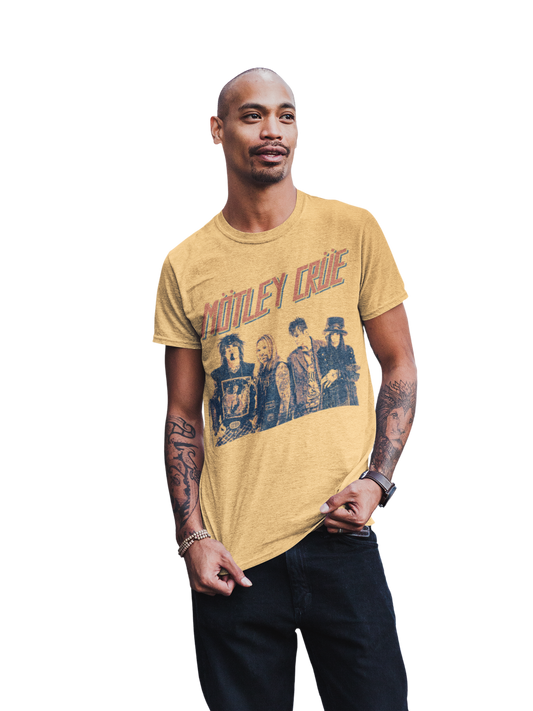 MERCHMOMENT Motley Crue - Retro Boomin Jumbo Print T-Shirt [Apparel] - Rock Band Apparel