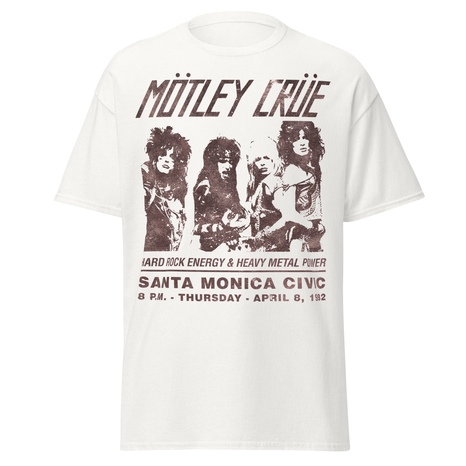 MERCHMOMENT Motley Crue - Santa Monica Jumbo Print T-Shirt [Apparel] - Rock Band Apparel