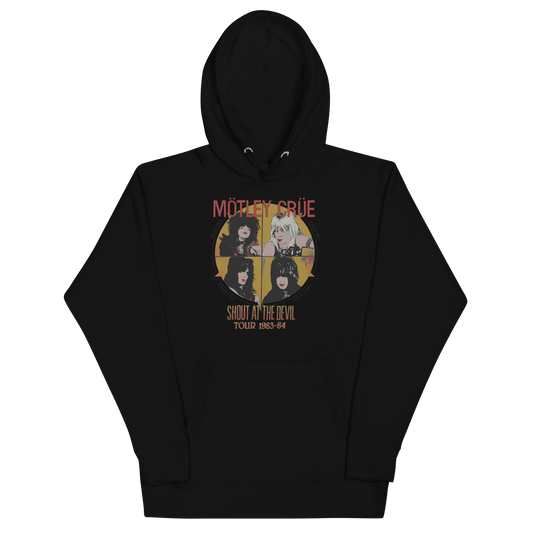 MERCHMOMENT Motley Crue Shout 83/84 Tour Classic Hoodie [Apparel] - Rock Band Apparel