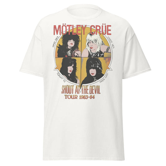 MERCHMOMENT Motley Crue - Shout 83/84 Tour Jumbo Print T-Shirt [Apparel] - Rock Band Apparel