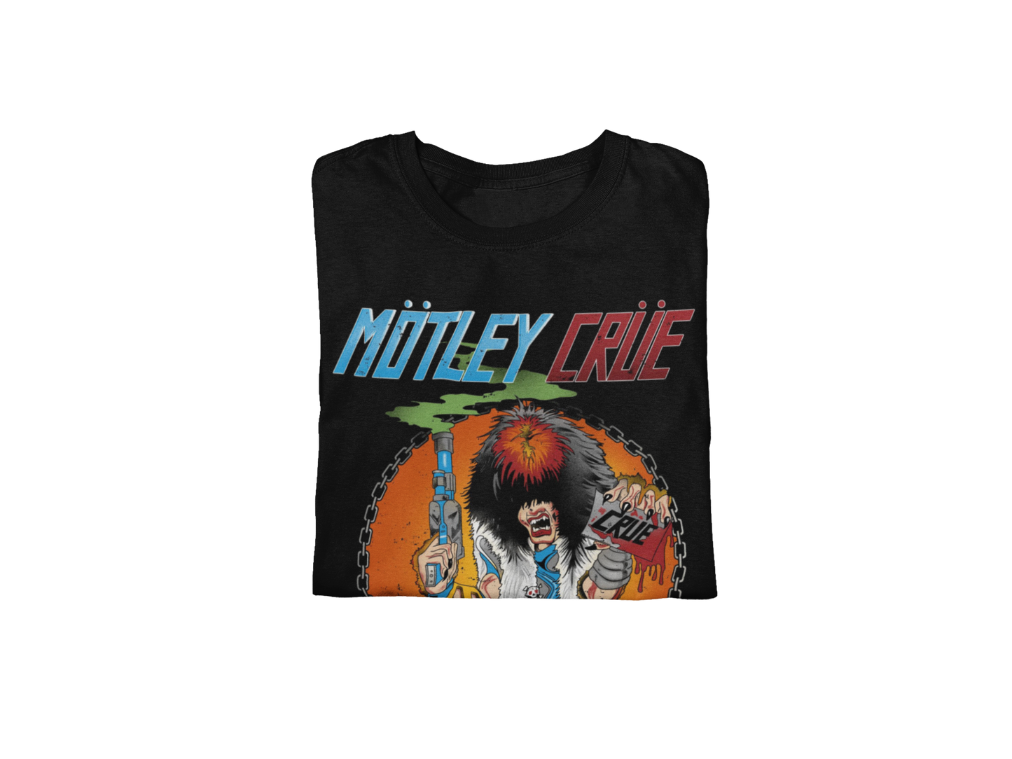 Stakes Motley Crue Smoking Allister Jumbo Print T-shirt [Apparel] Black