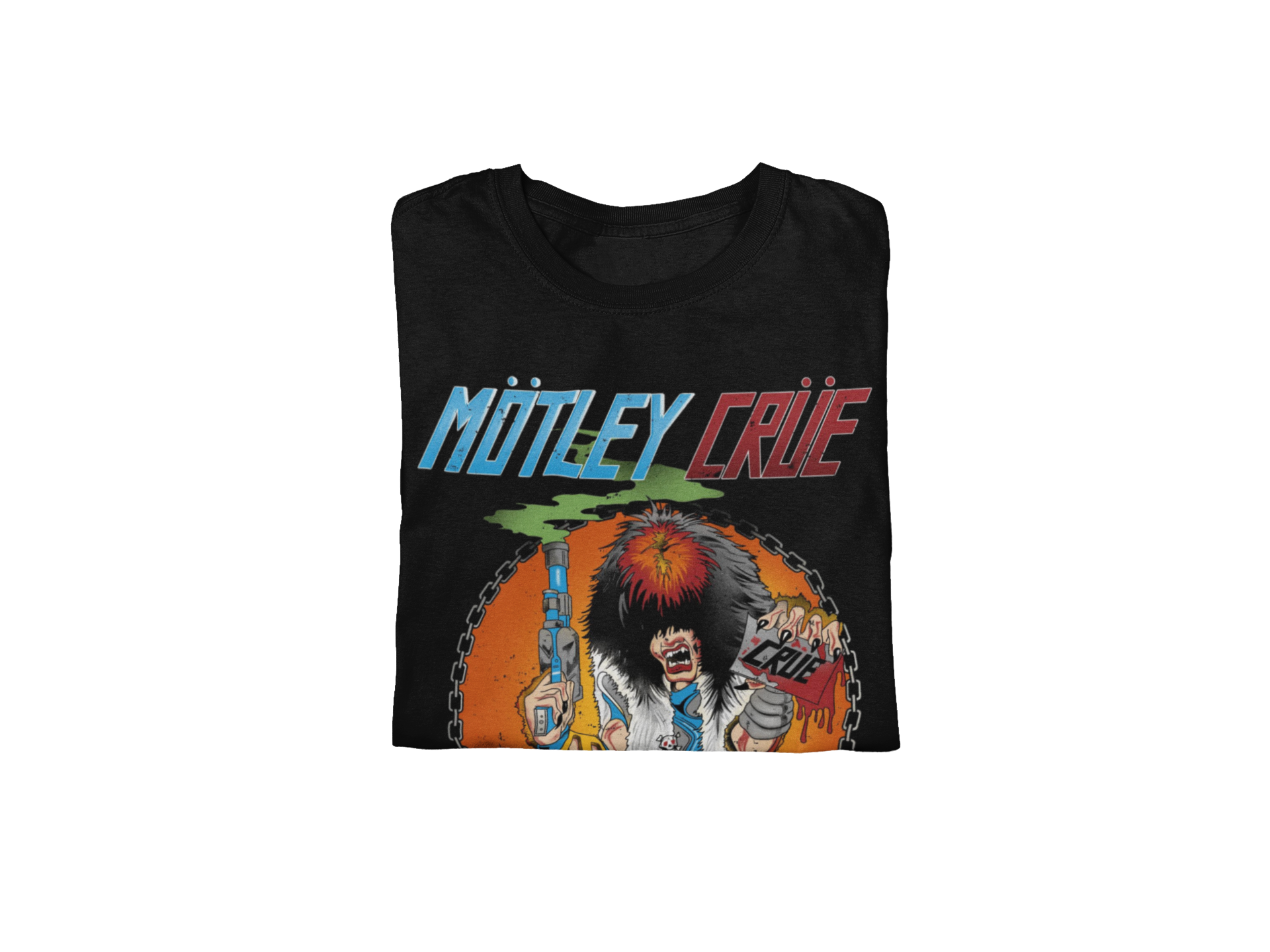 Stakes Motley Crue Smoking Allister Jumbo Print T-shirt [Apparel] Black