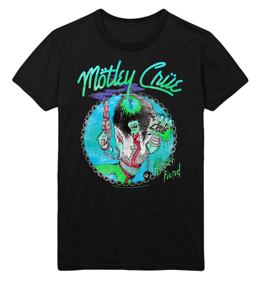 MERCHMOMENT Motley Crue Turquoise Allister Jumbo Print T-Shirt [Apparel] - Rock Band Apparel