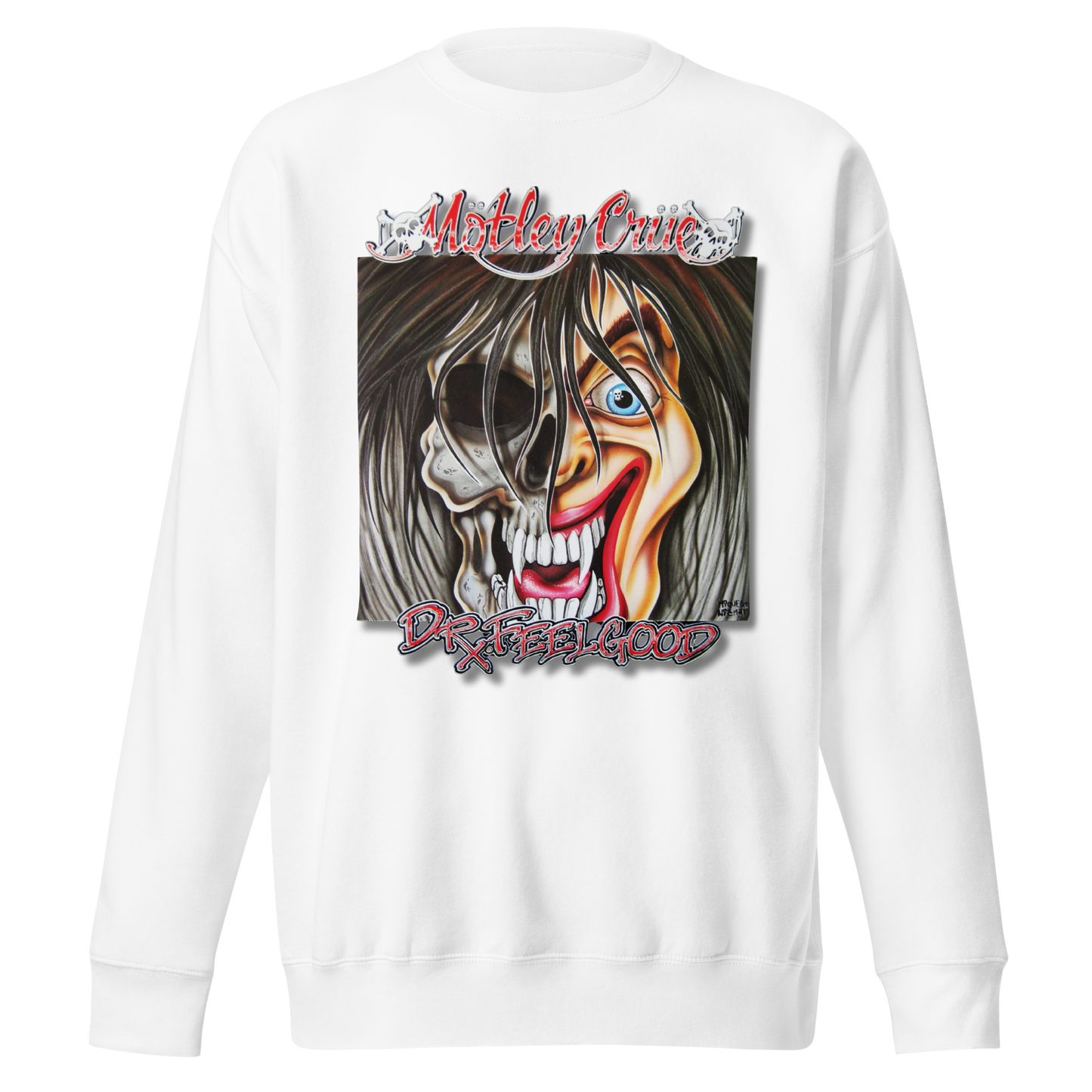 Stakes Motley Crue - Vintage Dr. Feelgood Jumbo Print Sweatshirt [Apparel] White