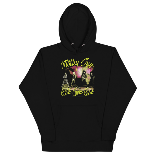 MERCHMOMENT Motley Crue Yellow Girls Classic Hoodie [Apparel] - Rock Band Apparel