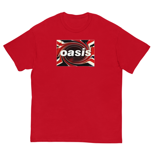 MERCHMOMENT Oasis Union Jack Jumbo Print T-Shirt [Apparel] - Rock Band Apparel