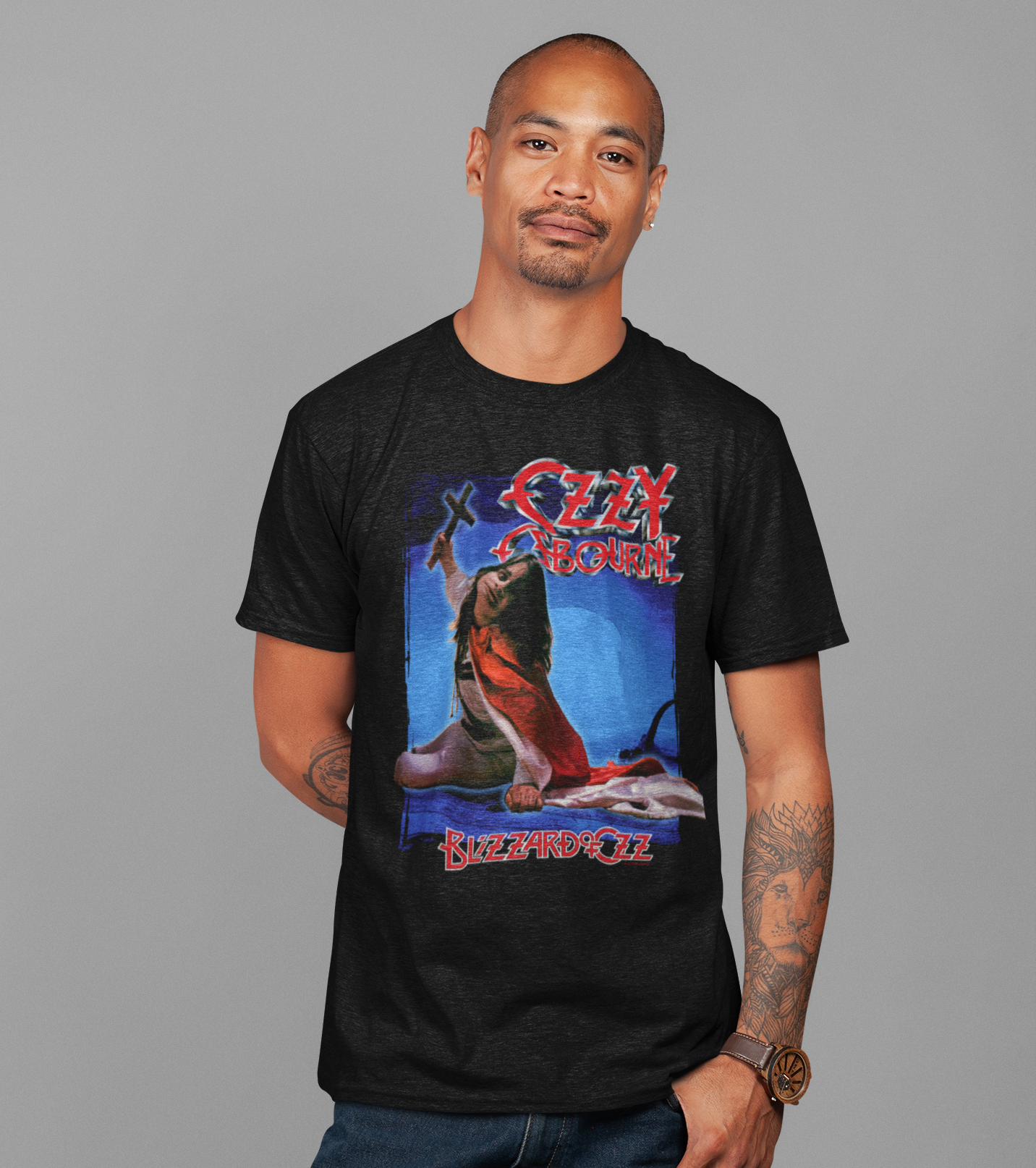 Stakes Ozzy Osbourne - Blizzard Of Oz Jumbo Print T-Shirt [Apparel] Black