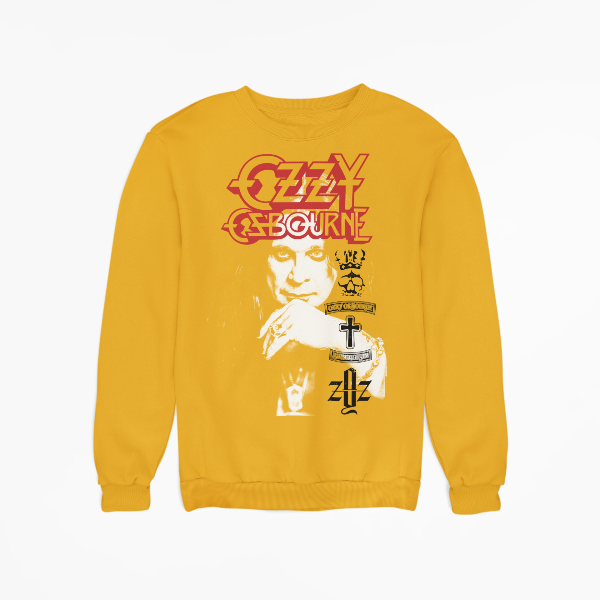 Stakes Ozzy Osbourne Holy Trinity Jumbo Print Sweatshirt [Apparel] Gold