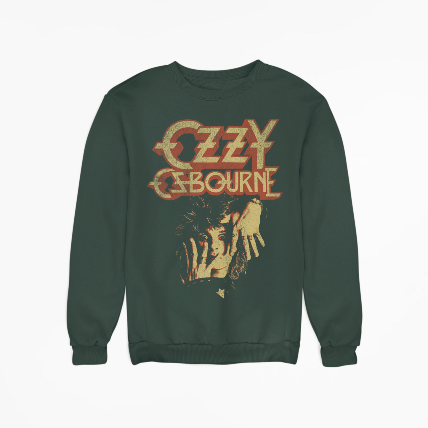 MERCHMOMENT Ozzy Osbourne - Late 80s Vintage Ozzy Jumbo Print Sweatshirt [Apparel] - Rock Band Apparel