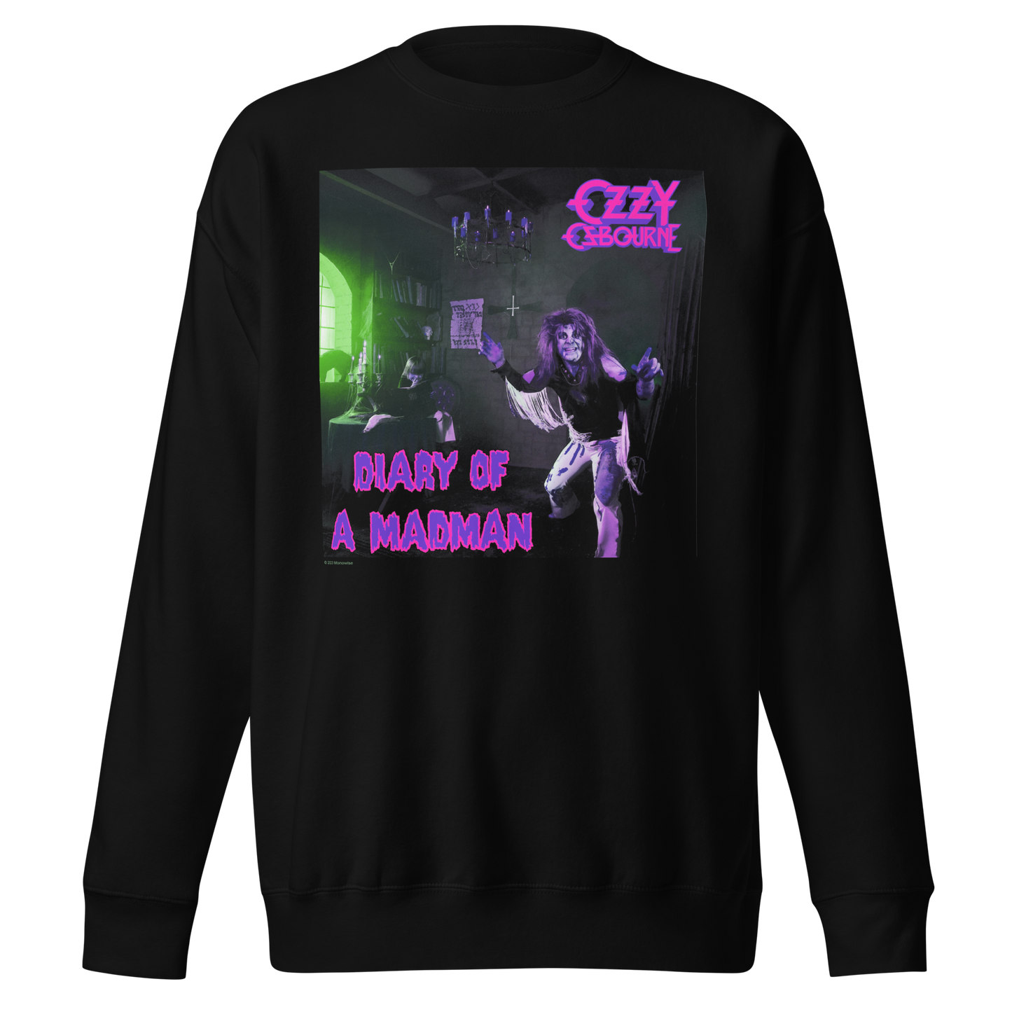 Stakes Ozzy Osbourne Purple Diary Jumbo Print Sweatshirt [Apparel] Black