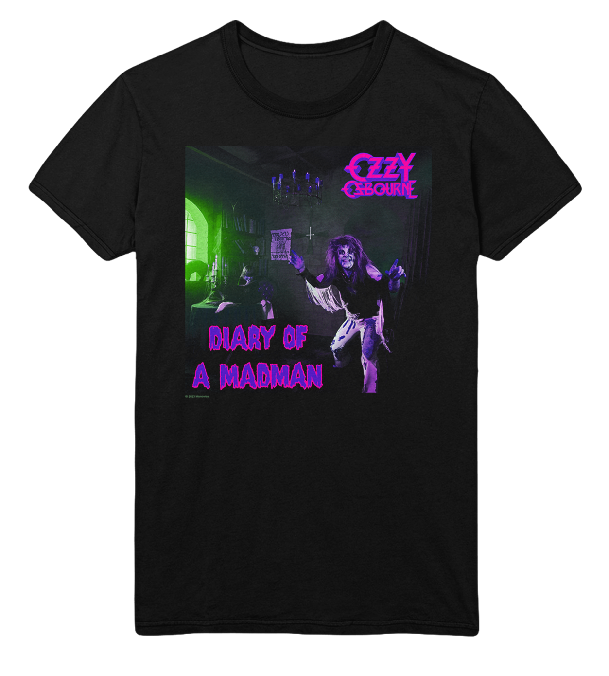 Stakes Ozzy Osbourne Purple Diary Jumbo Print T-Shirt [Apparel] Black
