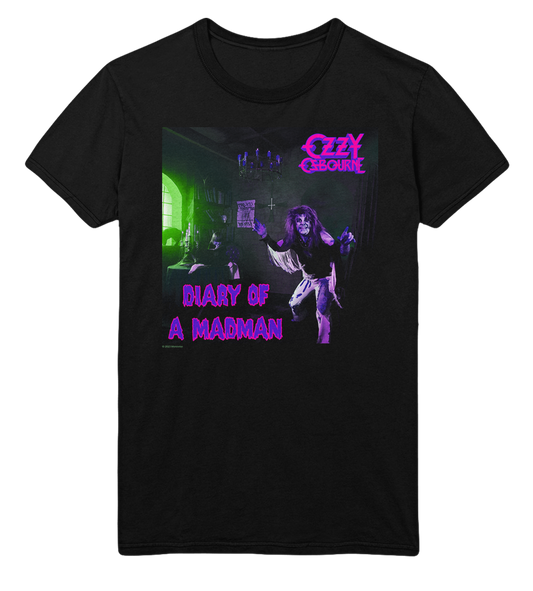 Stakes Ozzy Osbourne Purple Diary Jumbo Print T-Shirt [Apparel] Black
