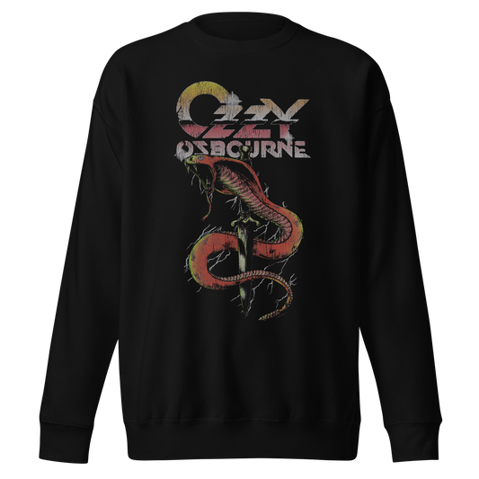 Stakes Ozzy Osbourne Snake Bite Jumbo Print Sweatshirt [Apparel] Black