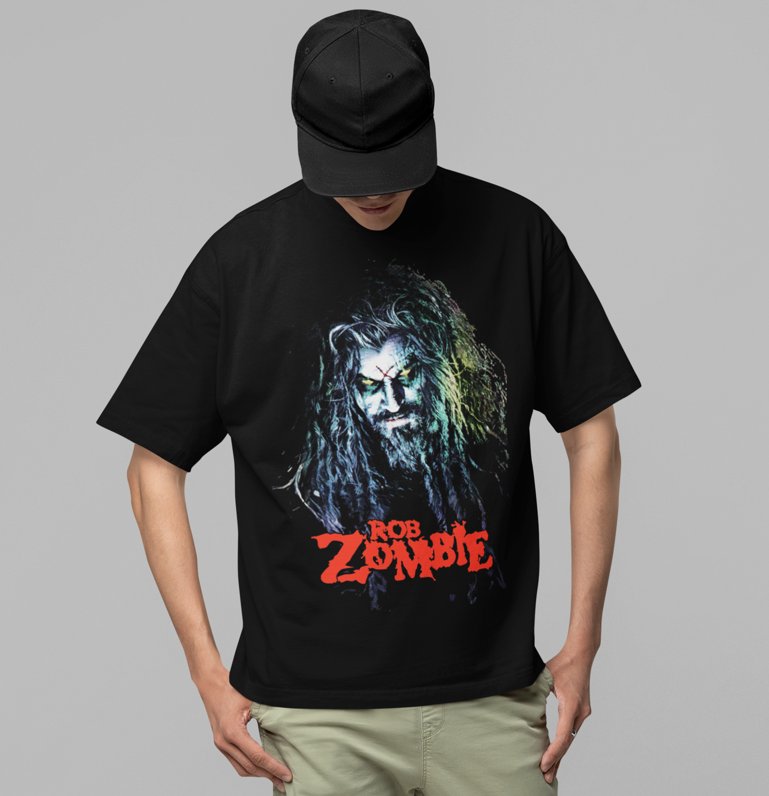 MERCHMOMENT Rob Zombie - Classic Logo Jumbo Print T-Shirt [Apparel] - Rock Band Apparel