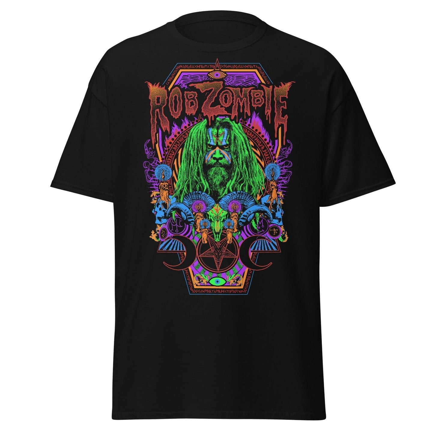 MERCHMOMENT Rob Zombie - Pyschedelic Jumbo Print T-Shirt [Apparel] - Rock Band Apparel