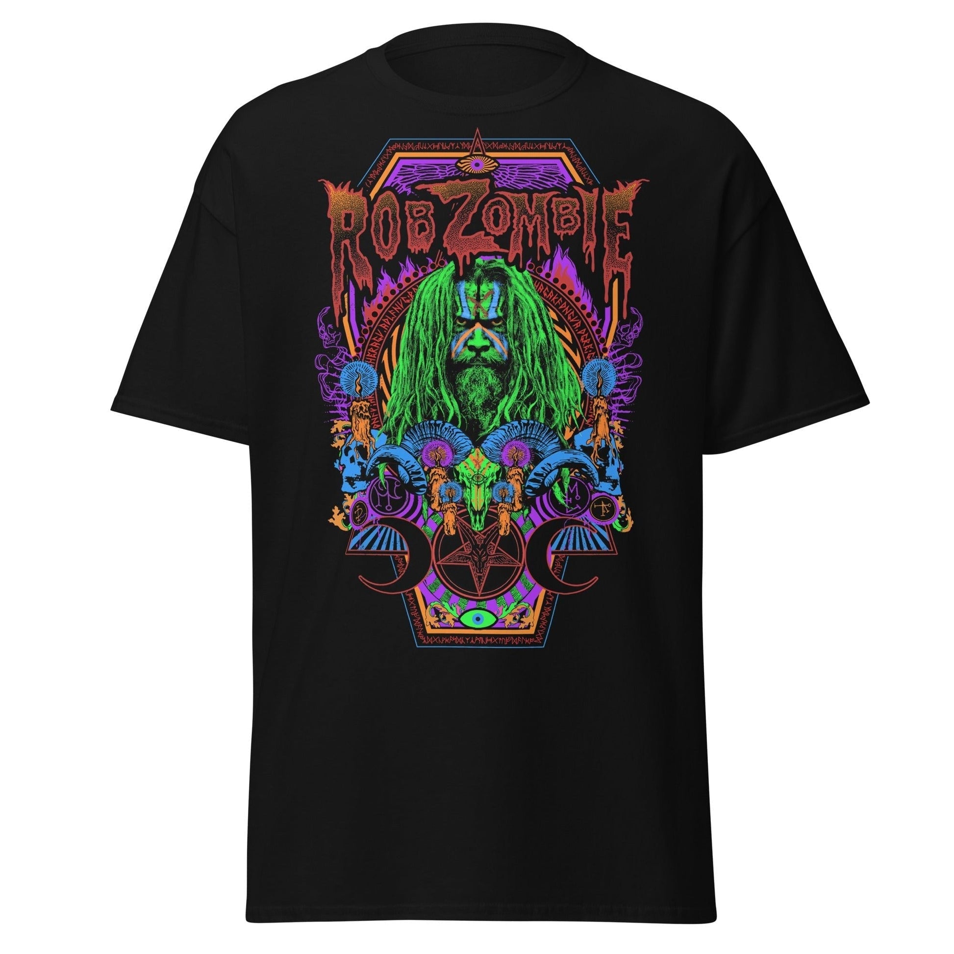 MERCHMOMENT Rob Zombie - Pyschedelic Jumbo Print T-Shirt [Apparel] - Rock Band Apparel