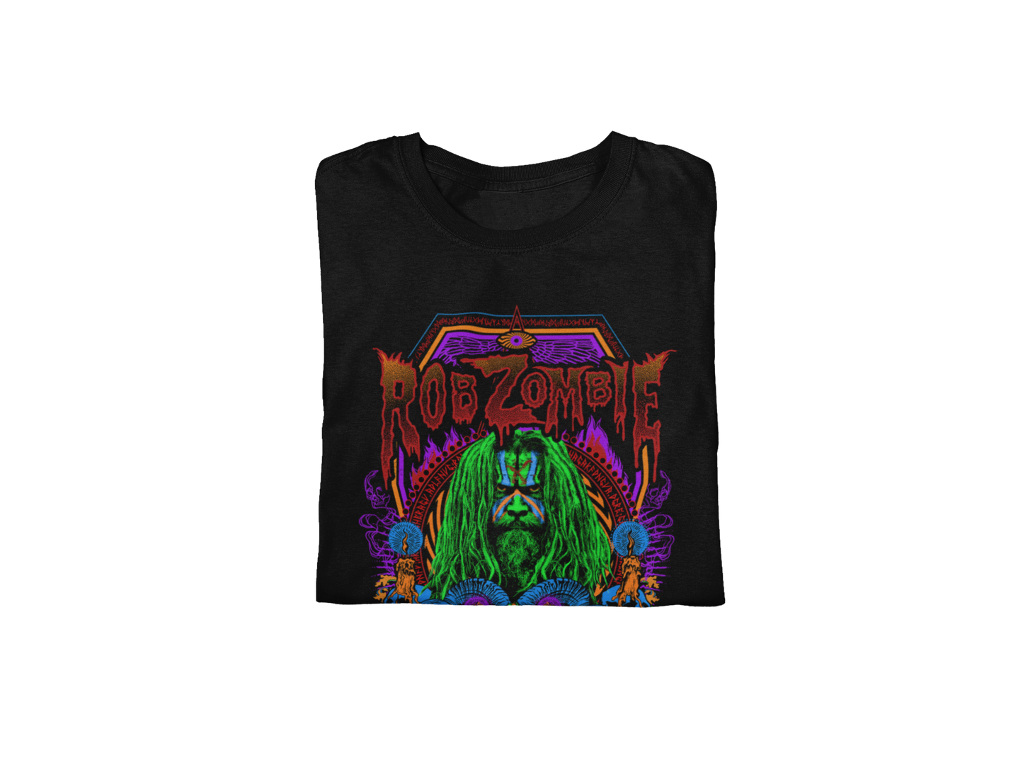 MERCHMOMENT Rob Zombie - Pyschedelic Jumbo Print T-Shirt [Apparel] - Rock Band Apparel