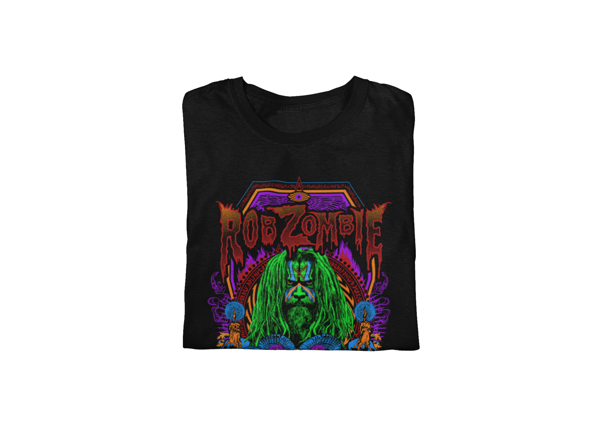 MERCHMOMENT Rob Zombie - Pyschedelic Jumbo Print T-Shirt [Apparel] - Rock Band Apparel
