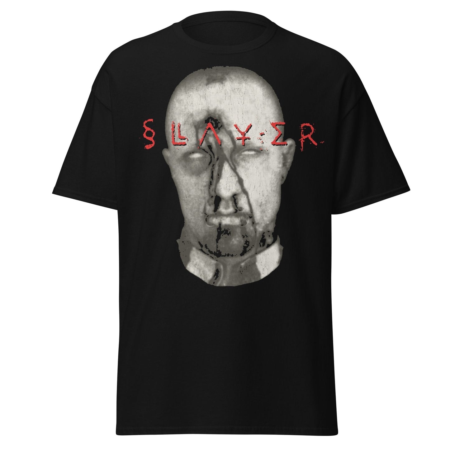 MERCHMOMENT Slayer Blank Eyes Jumbo Print T-shirt [Apparel] - Rock Band Apparel