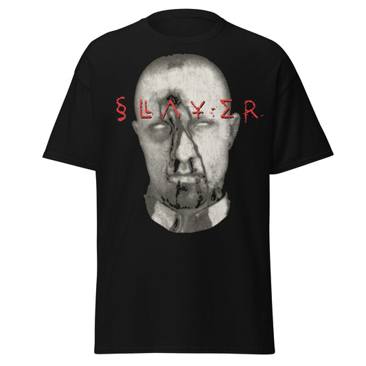MERCHMOMENT Slayer Blank Eyes Jumbo Print T-shirt [Apparel] - Rock Band Apparel