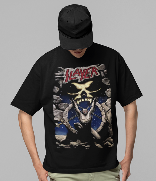 MERCHMOMENT Slayer - Bow Down Jumbo Print T-Shirt [Apparel] - Rock Band Apparel