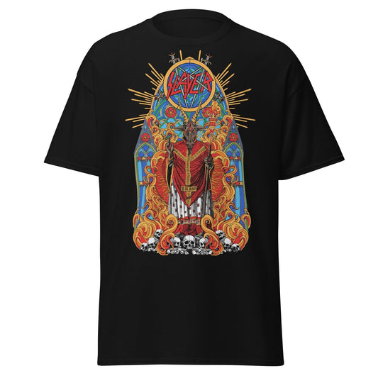 MERCHMOMENT Slayer - Chapel Jumbo Print T-Shirt [Apparel] - Rock Band Apparel
