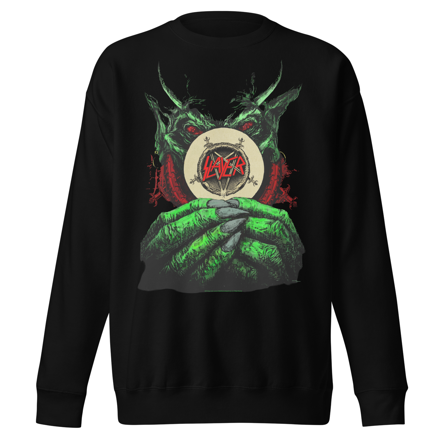 Stakes Slayer Demon Hands Vintage Jumbo Print Sweatshirt [Apparel] Black