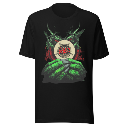 MERCHMOMENT Slayer Demon Hands Vintage Jumbo Print T-Shirt [Apparel] - Rock Band Apparel