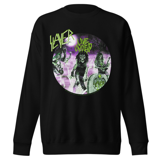 MERCHMOMENT Slayer Green Undead Jumbo Print Sweatshirt [Apparel] - Rock Band Apparel