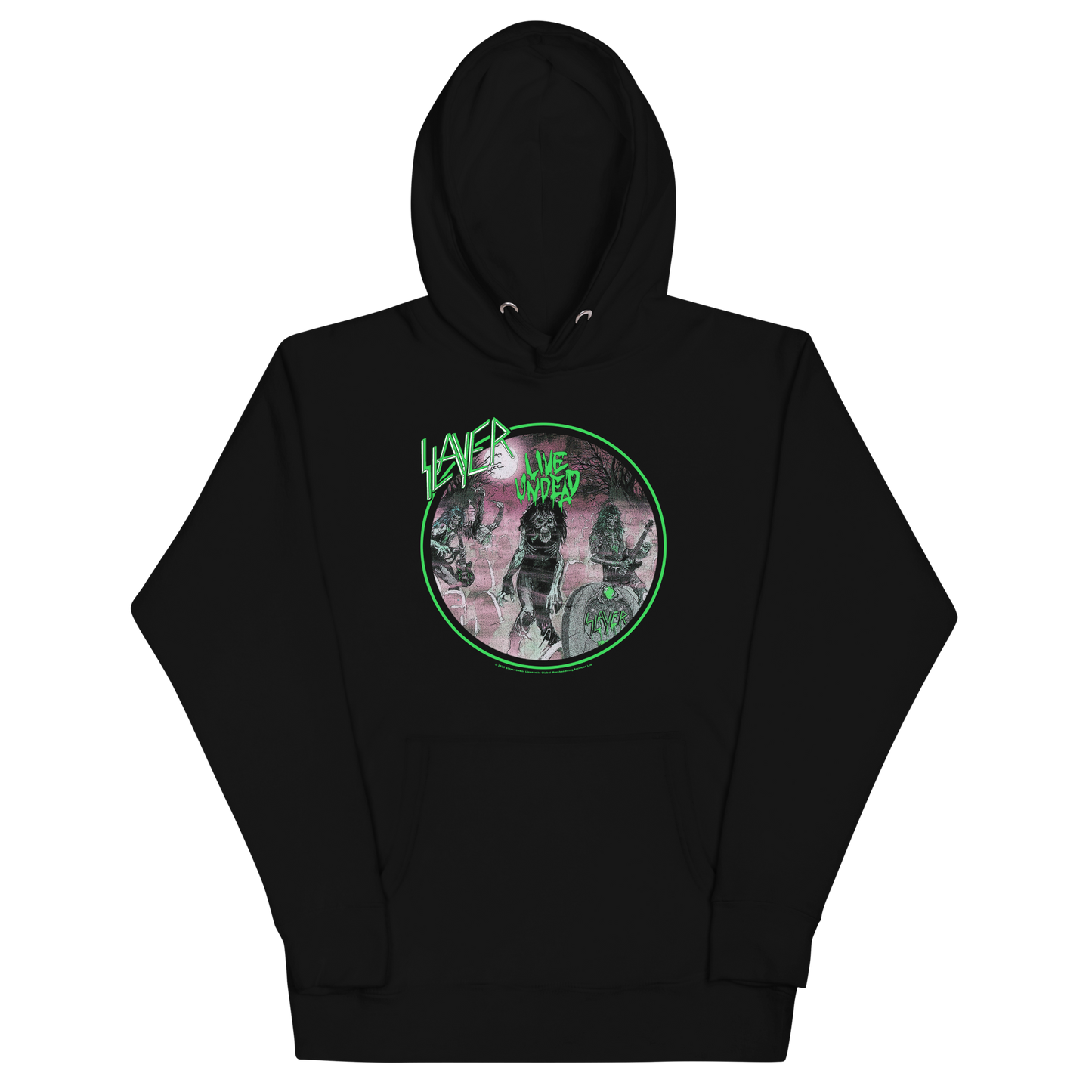 MERCHMOMENT Slayer Neon Green Undead Classic Hoodie [Apparel] - Rock Band Apparel