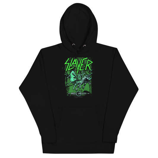 Stakes Slayer Neon Hell Awaits Classic Hoodie [Apparel] Black