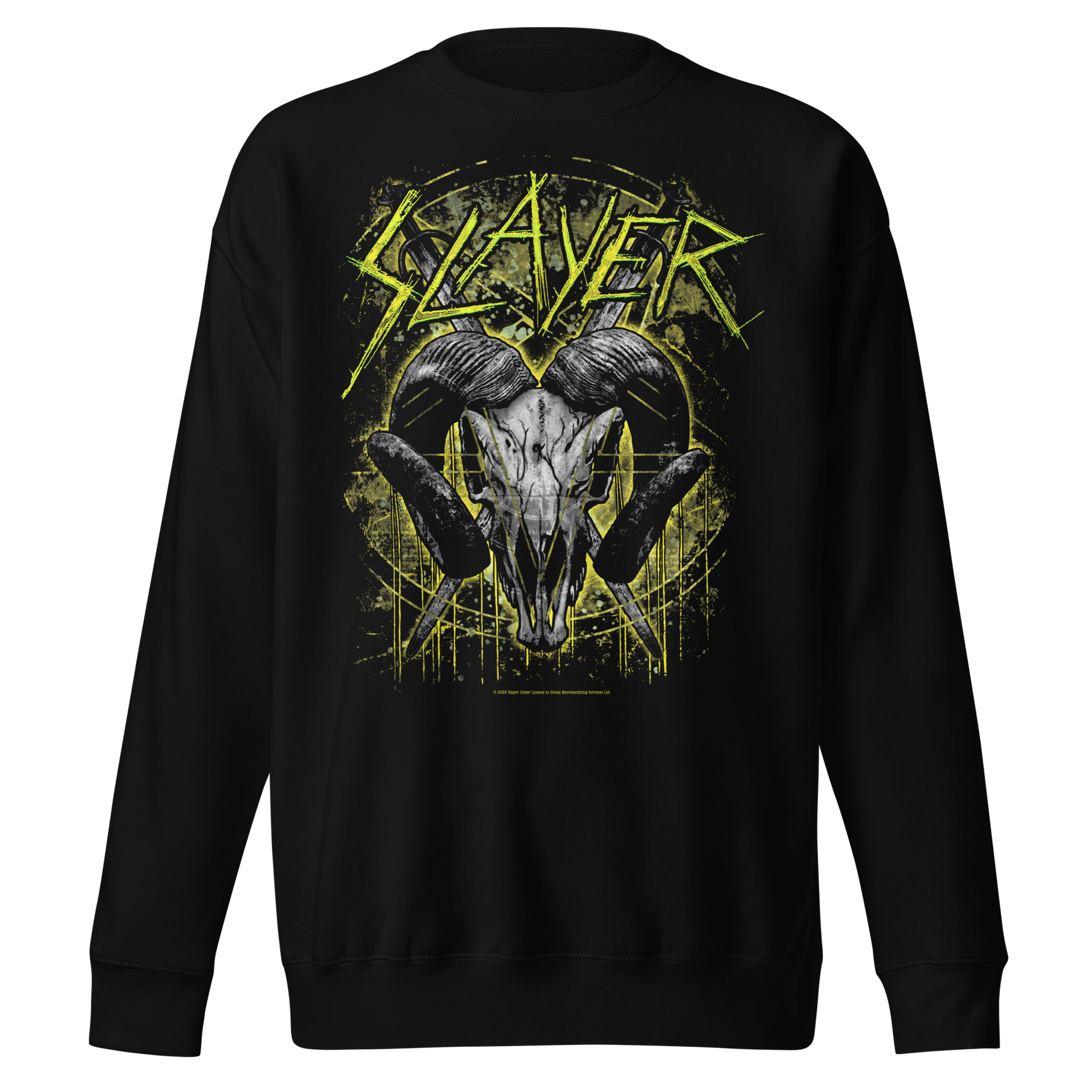 Stakes Slayer Ram Horns Jumbo Print Sweatshirt [Apparel] Black