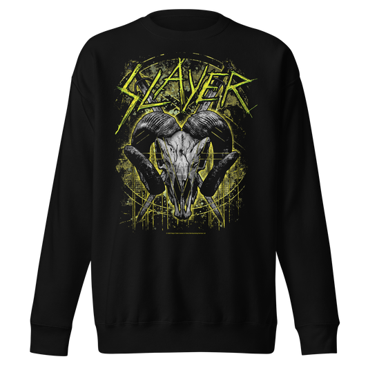 MERCHMOMENT Slayer Ram Horns Jumbo Print Sweatshirt [Apparel] - Rock Band Apparel