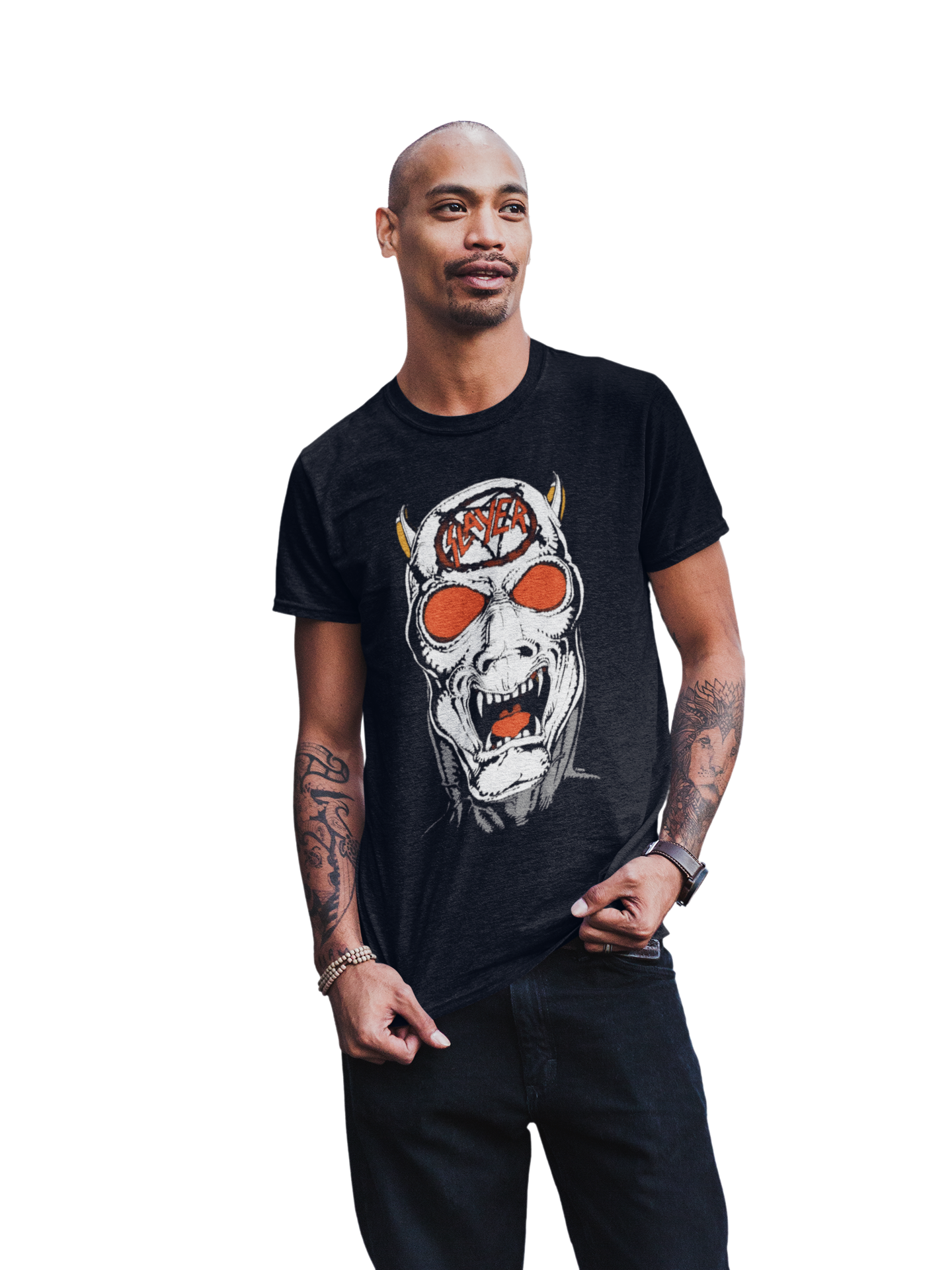 Stakes Slayer - Reign In Blood 86-87 Tour Vintage Jumbo Print T-Shirt [Apparel] Black