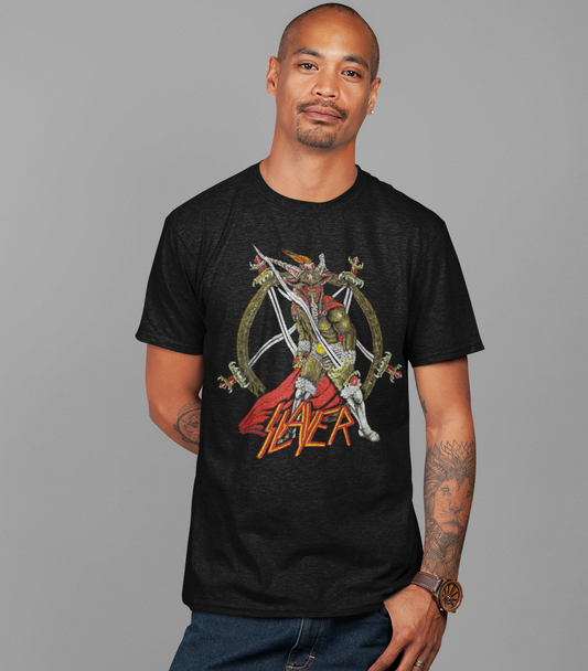 MERCHMOMENT Slayer - Show No Mercy Jumbo Print T-Shirt [Apparel] - Rock Band Apparel