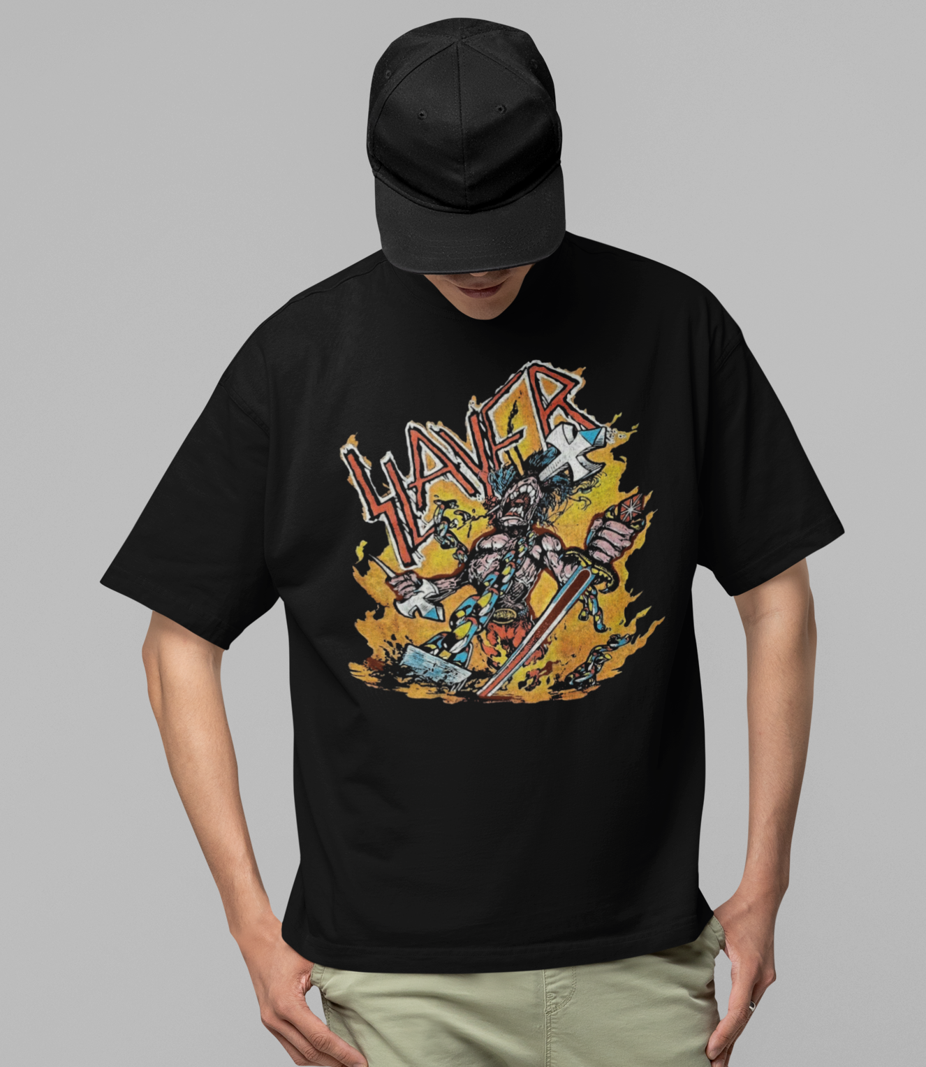 Stakes Slayer - Slain By The Sword Jumbo Print T-Shirt [Apparel] Black