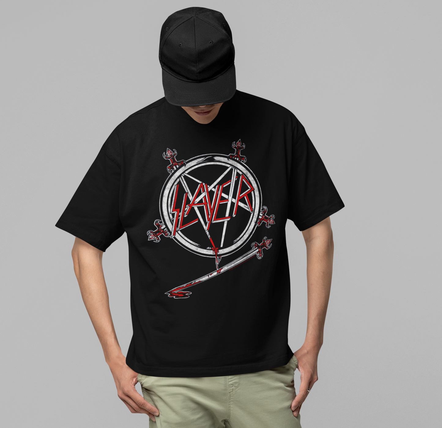 Stakes Slayer Sword Logo Jumbo Print T-shirt [Apparel] Black