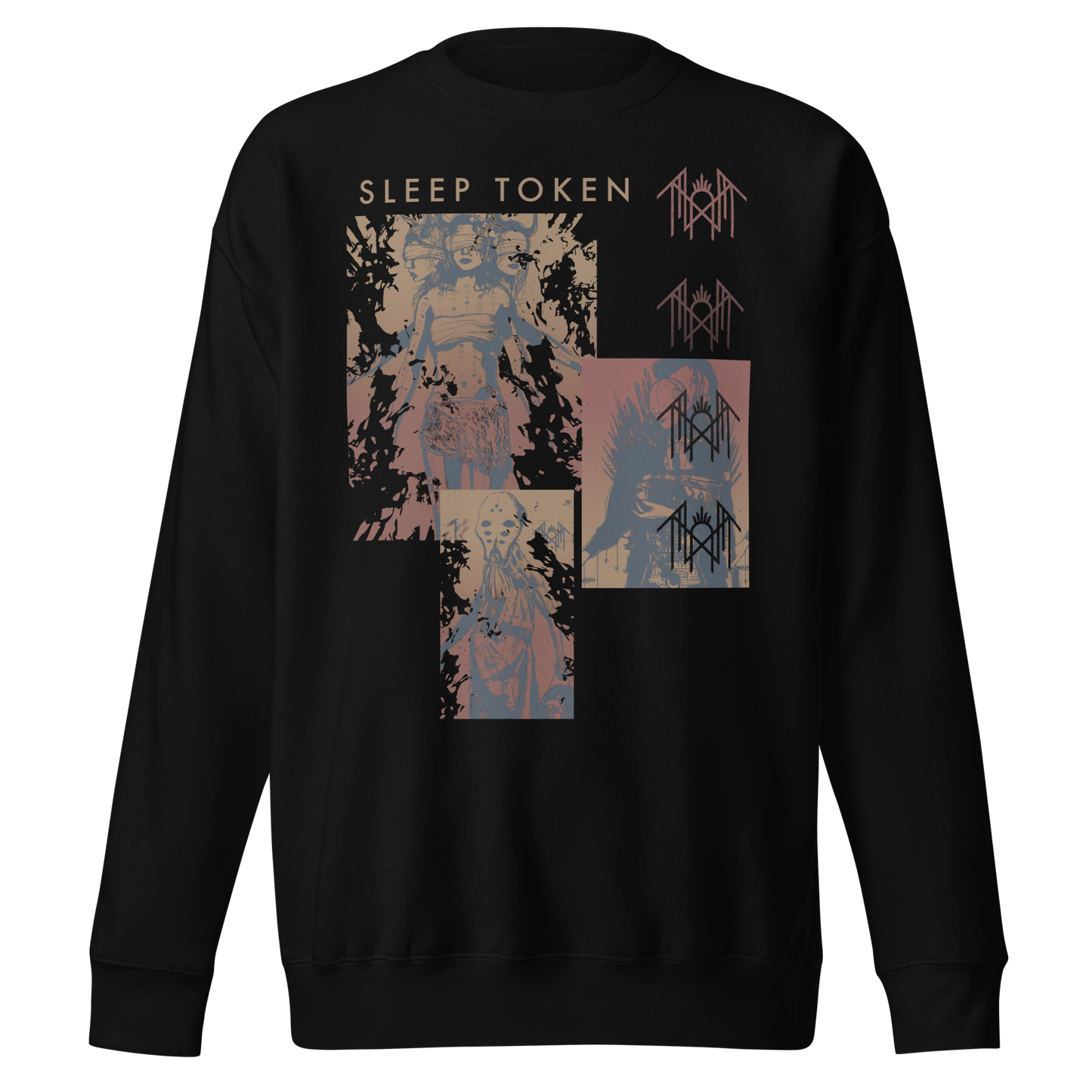 Stakes Sleep Token Multi Hit Jumbo Print Sweatshirt [Apparel] Black