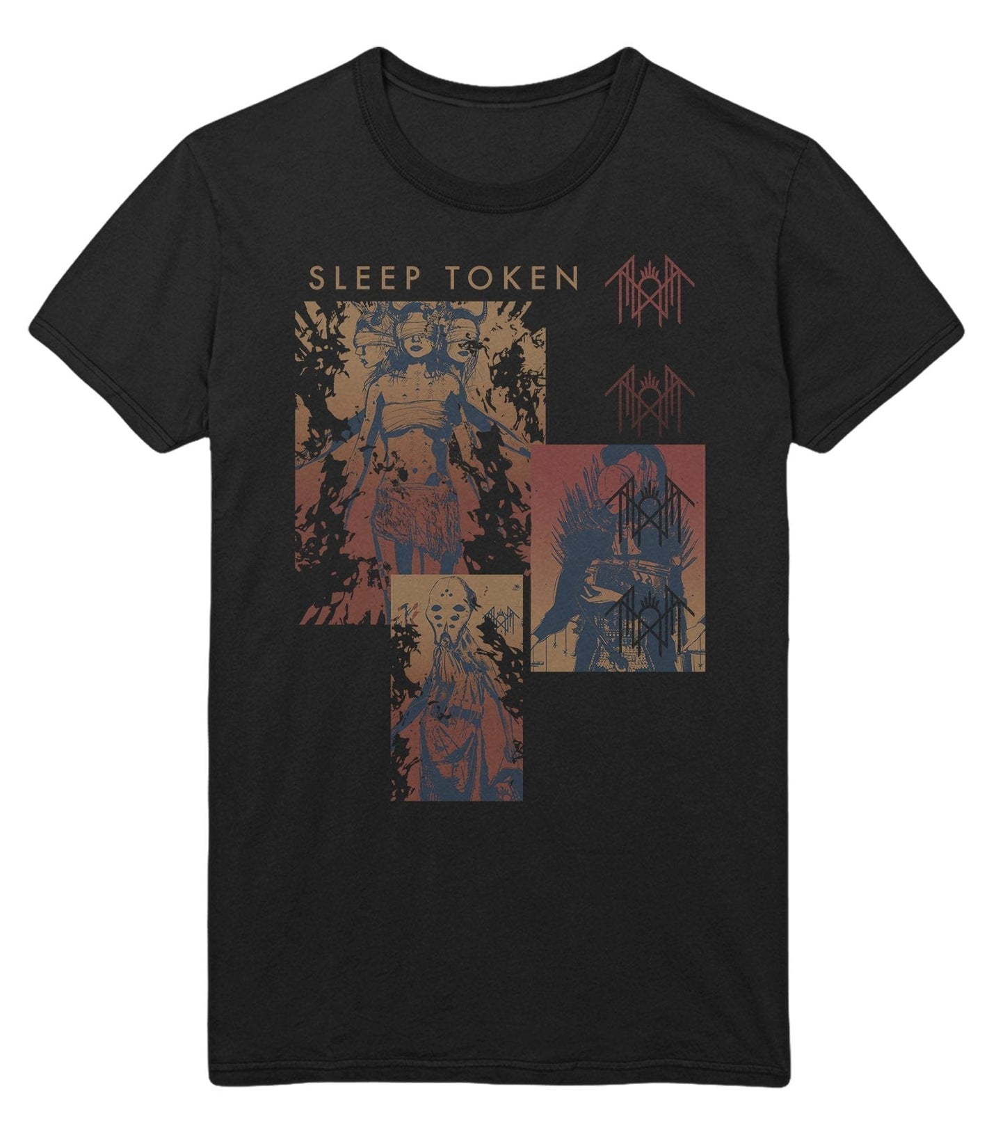 Stakes Sleep Token Multi Hit Jumbo Print T-Shirt [Apparel] Black